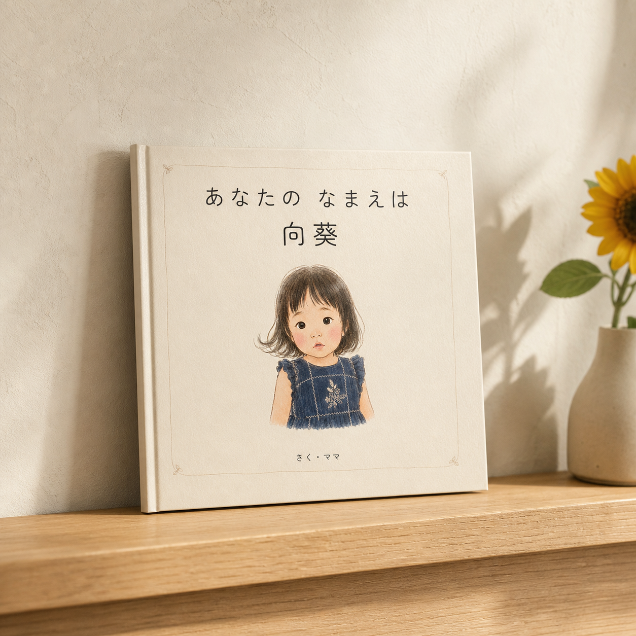 向葵ちゃんのためにつくられた正方形の絵本の表紙